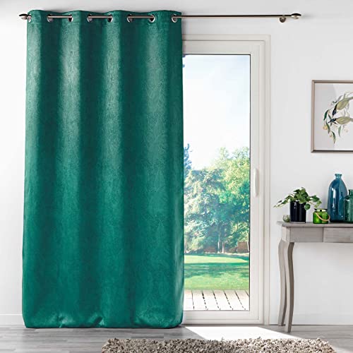 Cortina de terciopelo premium Melodie verde de 135x280 cm con caída elegante 3