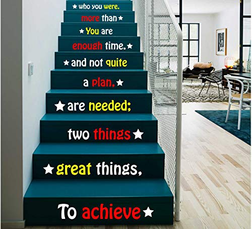 Image of CVANU Letters Wall Decor Stickers Stair Decals Quotes Stairway Decals Quote Steps Vinyl Stickers Lettering Family Staircase Decal Multicolor (Stairs-pg 38)
