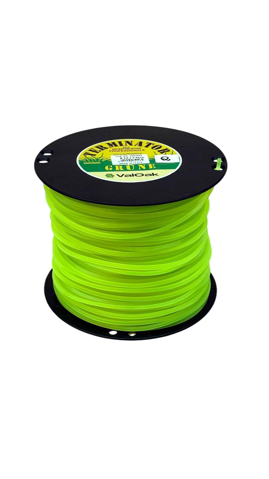 Valoak Filo Decespugliatore Quadro 4,0 mm Bobina 2 kg – Filo Professionale in Nylon ad Alta Resistenza | Sezione Quadrata per Taglio Potente | Made in Italy