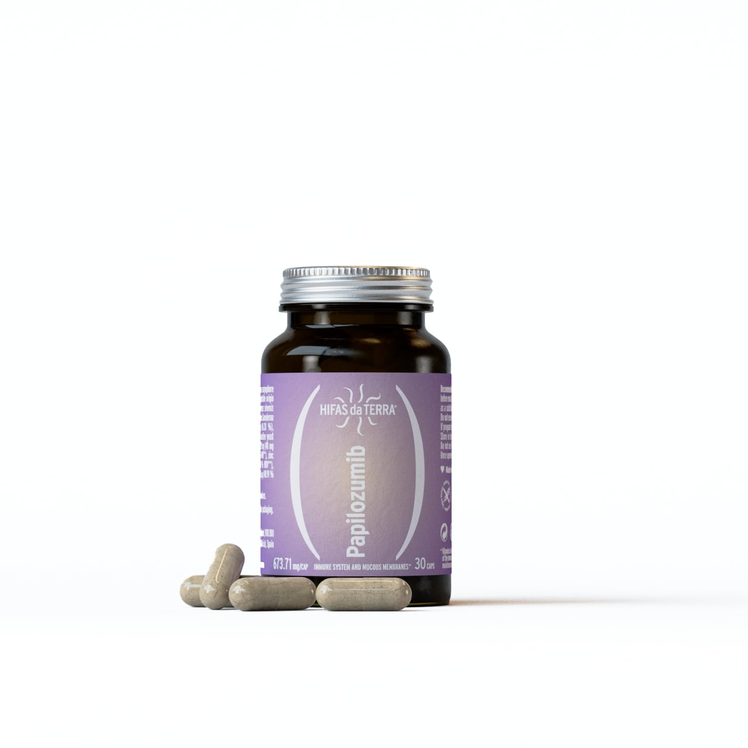 HIFAS DA TERRA - Papilozumib - Suplemento Alimenticio con Reishi, Cordyceps, Melena de León, Vitaminas y Probióticos para el Cuidado Íntimo y Sistema Inmunitario - 30 Cápsulas