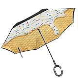 HÄNDEFREIER GRIFF: Mit dem C-förmigen Handgriff können Sie mit dem Mobiltelefon spielen, wenn Sie den Regenschirm mit dem Handgelenk halten und eine Tasche im Regen anheben. Dies ist praktisch für Mütter, wenn Sie ein Baby halten.