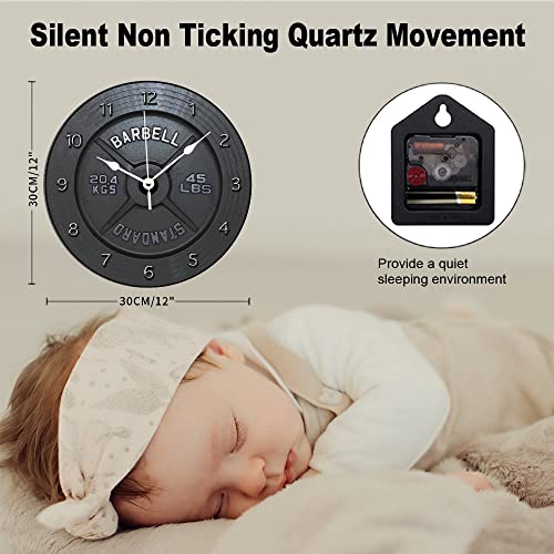Reloj de pared rústico de madera 12 pulg silencioso vintage miniatura 2
