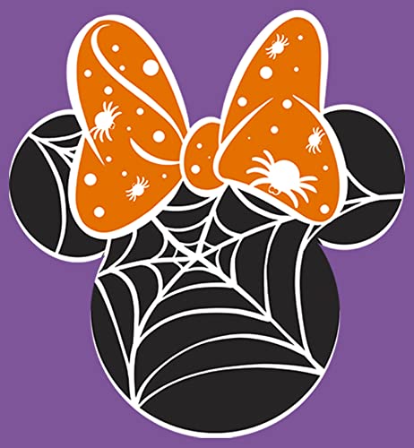 Disney Mickey & Friends Halloween Minnie Spider Web Logo Girls Heather T-Shirt2