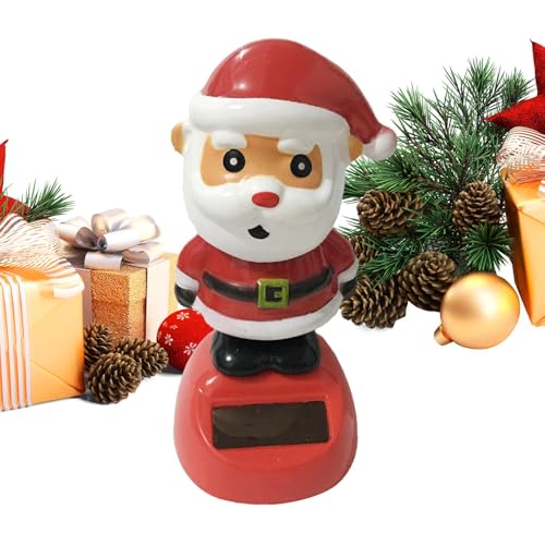 Weqizuerqi Decoraciones de tablero | Figuras de Navidad alimentadas por energía solar | Figuras de Navidad de Papá Noel bailando juguetes - para interiores, hogar, oficina, fiesta, mesa de escritorio