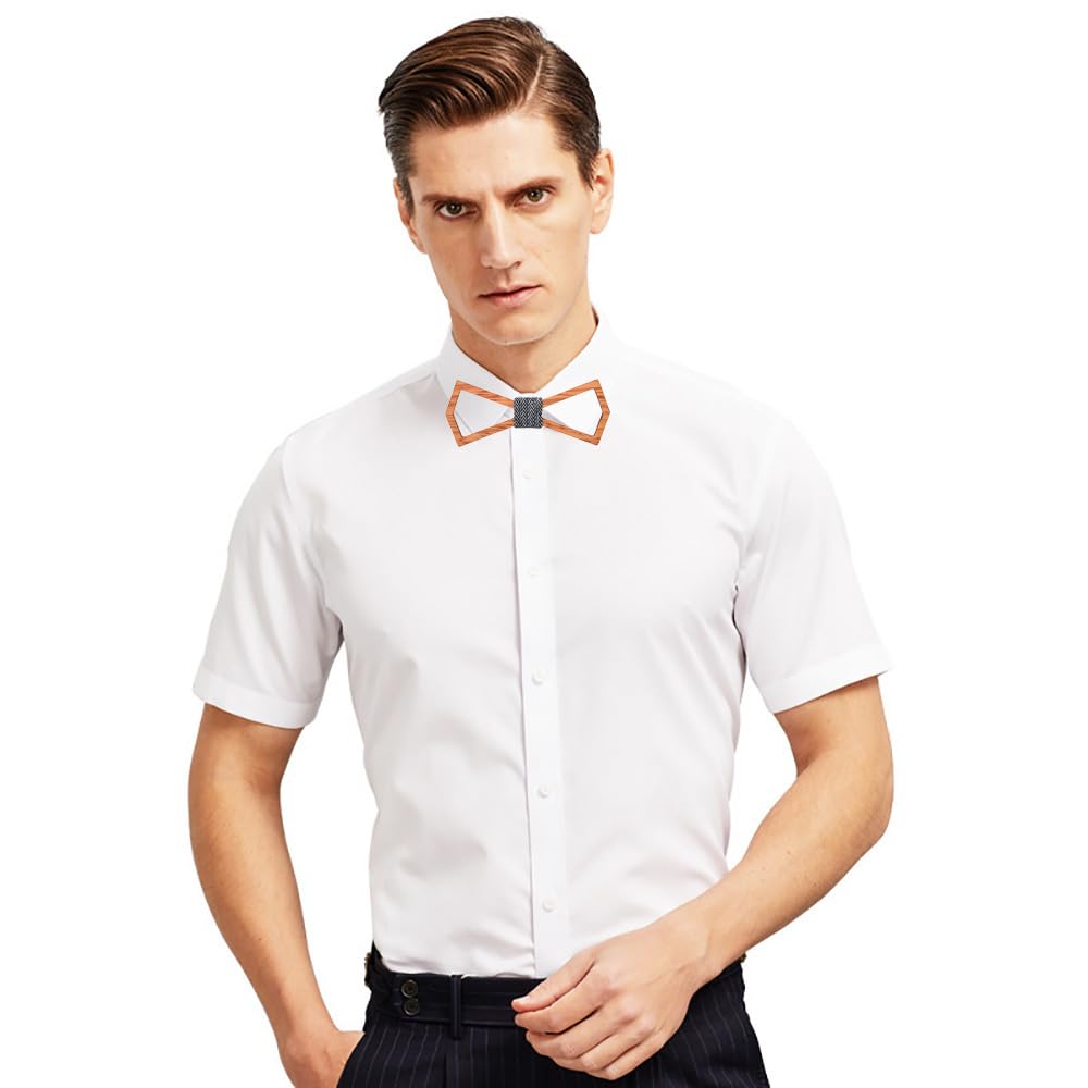 Mens Bow Ties Natural Wood Bow Tie Handcrafted Wooden Bowtie Adjustable Bowties for Tuxedo Wedding Party (11)