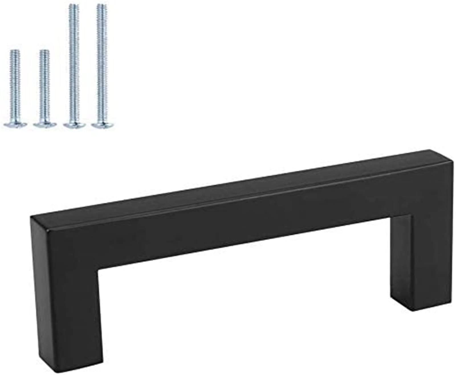 Poignées d'armoire en acier inoxydable de haute qualité carrées noires 96 mm