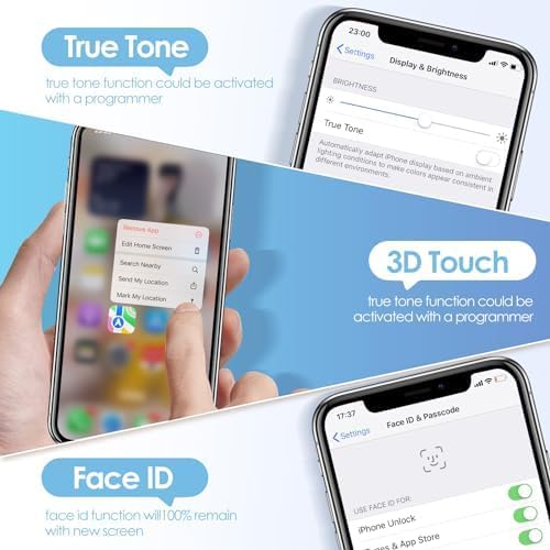 incell LCD Screen for iPhone 13 Pro Screen Replacement (A2483, A2636, A2639, A2640, A2638) 6.1 inch Touch Screen Replacement Display Digitizer Frame Assembly with Repair Kit+Protective Film