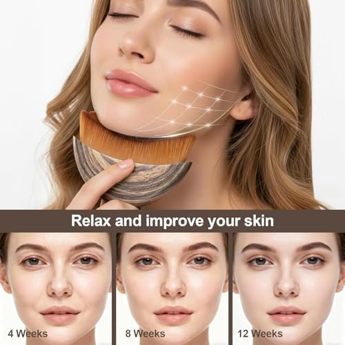 Image of 2 Pcs Facial Dry Brush - Lymphatic Contour Face Brush for Lymph Nodes, Chin & Jawline Sculpting - Facial Cleansing & Lymphatic Drainage Tool for Glowing Skin (Pack of 2)