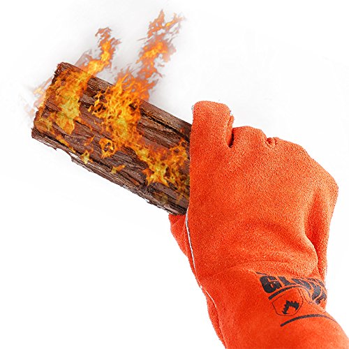 Leather Welding Gloves With Welding Sleeves Heat&Flame Resistant Arm & Gloves Protection #TOP4