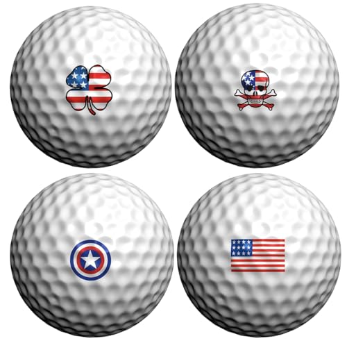 Golfdotz - Usga Rule Conforming Golf Ball Markers, Golf Ball Stickers For Marking Balls, No More Smearing From Stamps, Gifts For Golfers, Dads, And Retirees, (American Foursome; 32-Count)