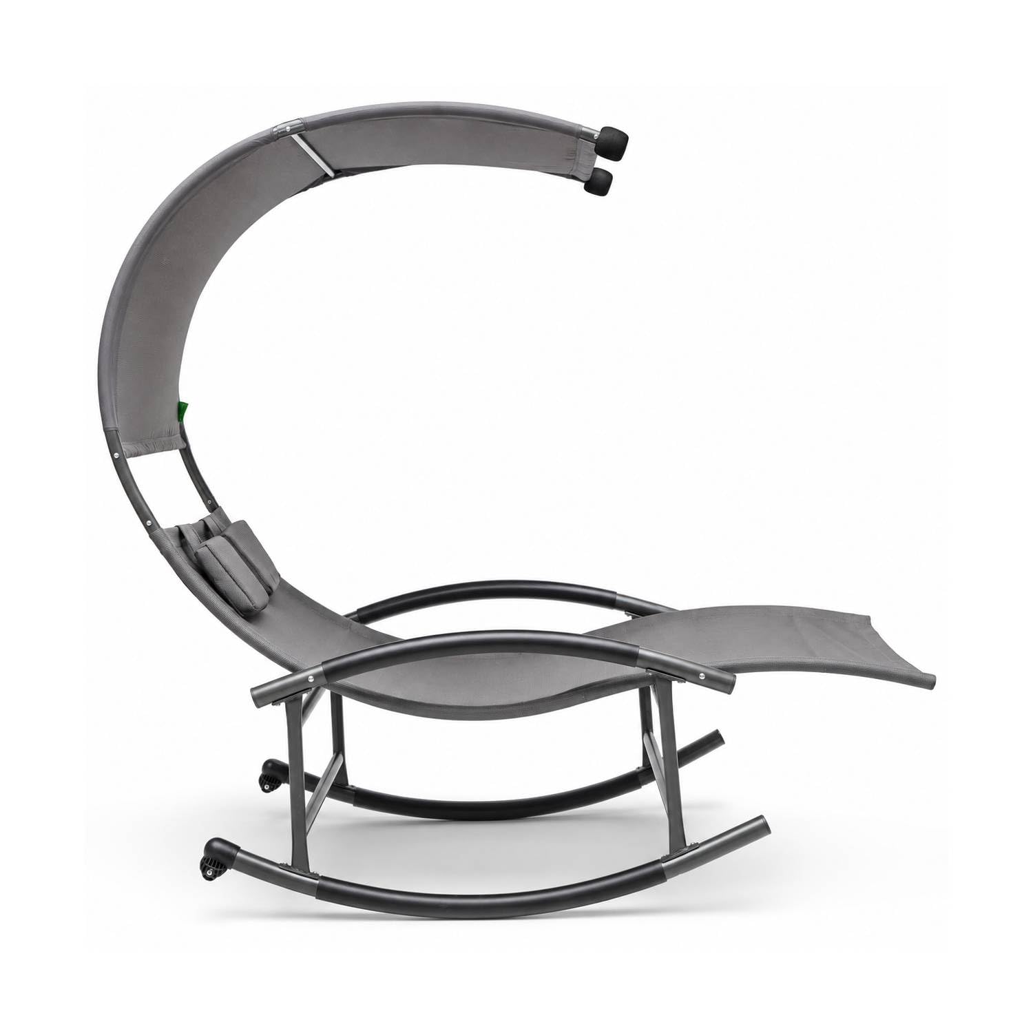 Lettino 2 Posti Dondolo Prendisole Con Parasole Integrato Ergonomico In Textilene Traspirante Struttura In Acciaio E Cuscini Ideale Per Giardino Piscina 140x200x185 Cm Grigio