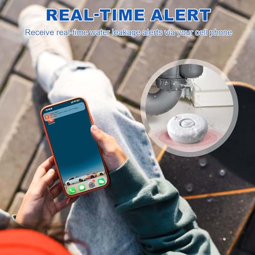 Fansitc W13+WD71×5 Wifi Water Leak Detector For Home 5Pack, 120Db Adjustable Alarm, Smart Water Sensor Alarm thumb #1