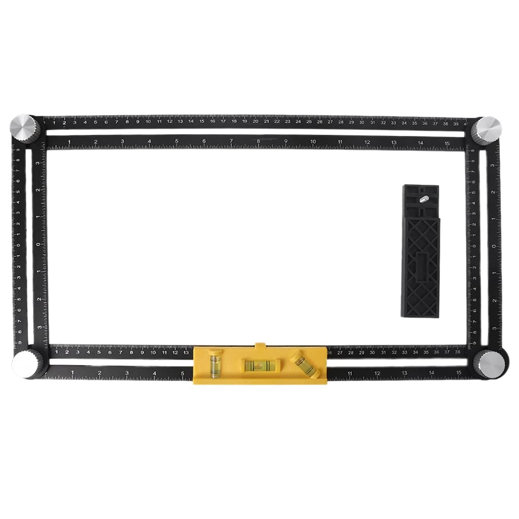 CHENZILIN 4 Folding Tile Hole Finder Aluminum Alloy Ruler Finder Slide Folding Measuring Ruler Protractor Model
