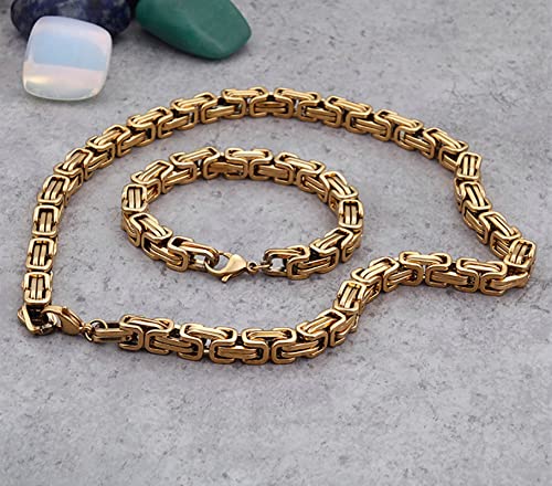 Chaine byzantine fine en acier inoxydable durable - 7