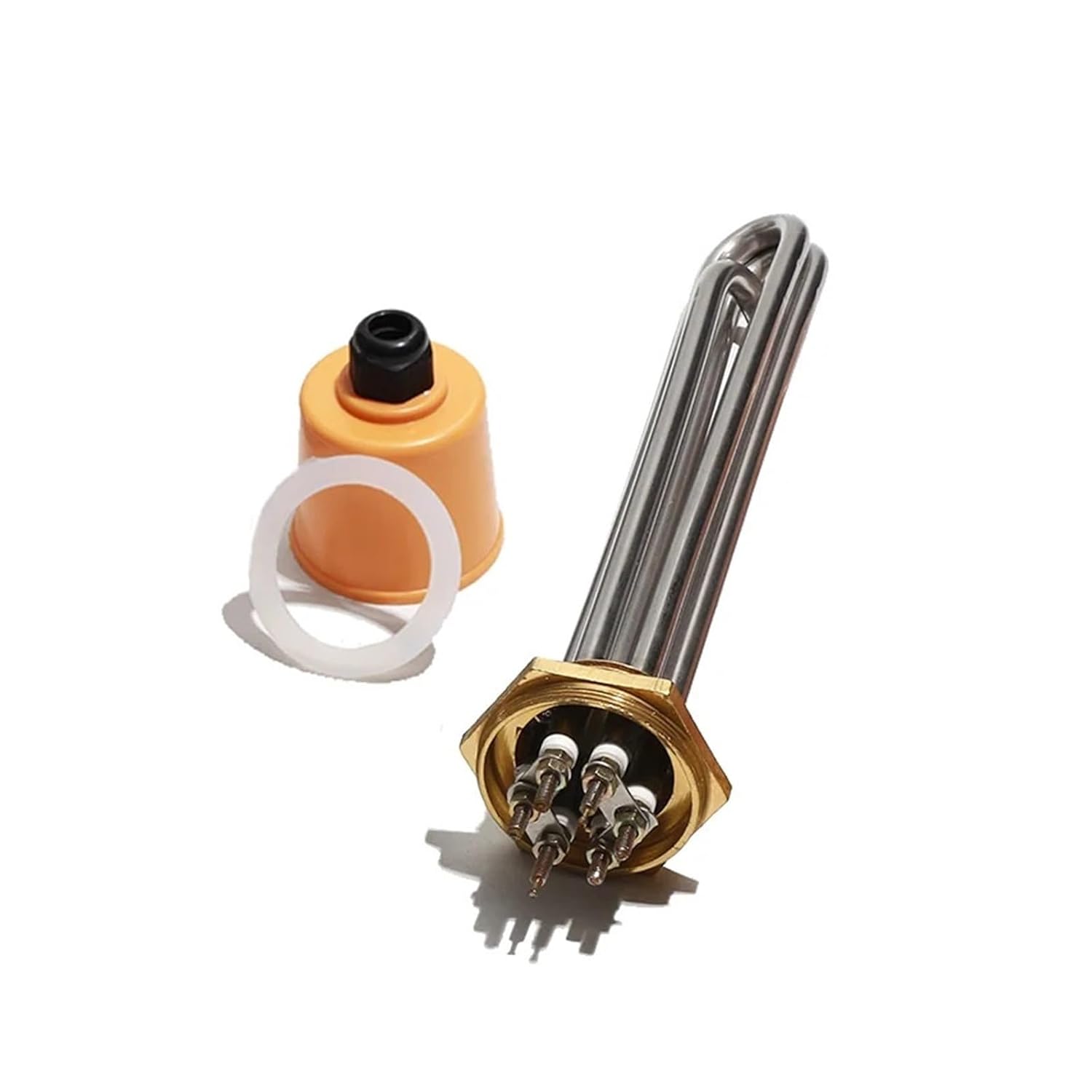 220V 380V DN32 Copper Thread Heating Element for Water G1 1/4" Immersion Heaters Ten Resistance 3 Phase with Nut