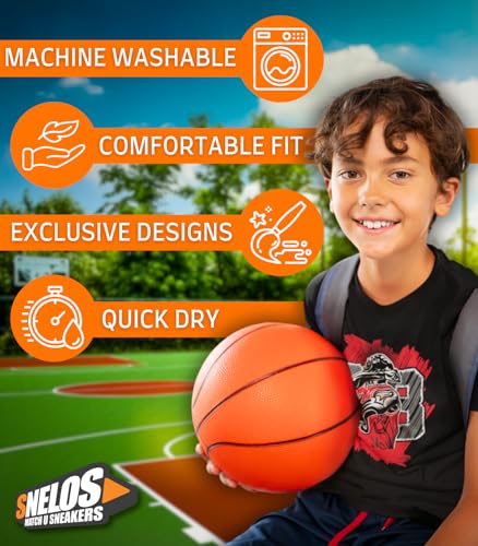 SNELOS Youth Kids Sneaker Matching Graphic T Shirt – The Bull Inspired Streetwear Tee for Boys and Girls