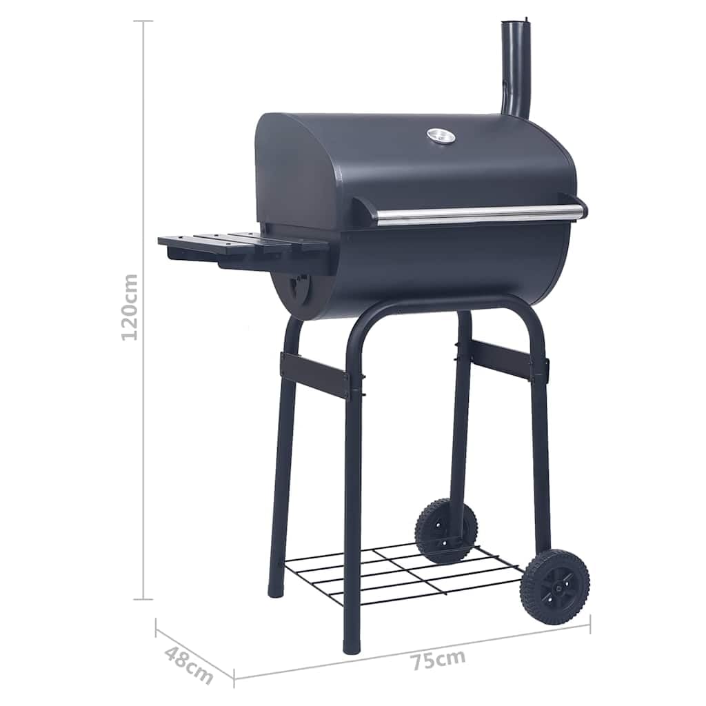 Barbacoa de carbón con ahumador y Estante Inferior Negro,Casa y jardín,Cocina y Comedor,Electrodomésticos de Cocina,Barbacoas,14kg-46649