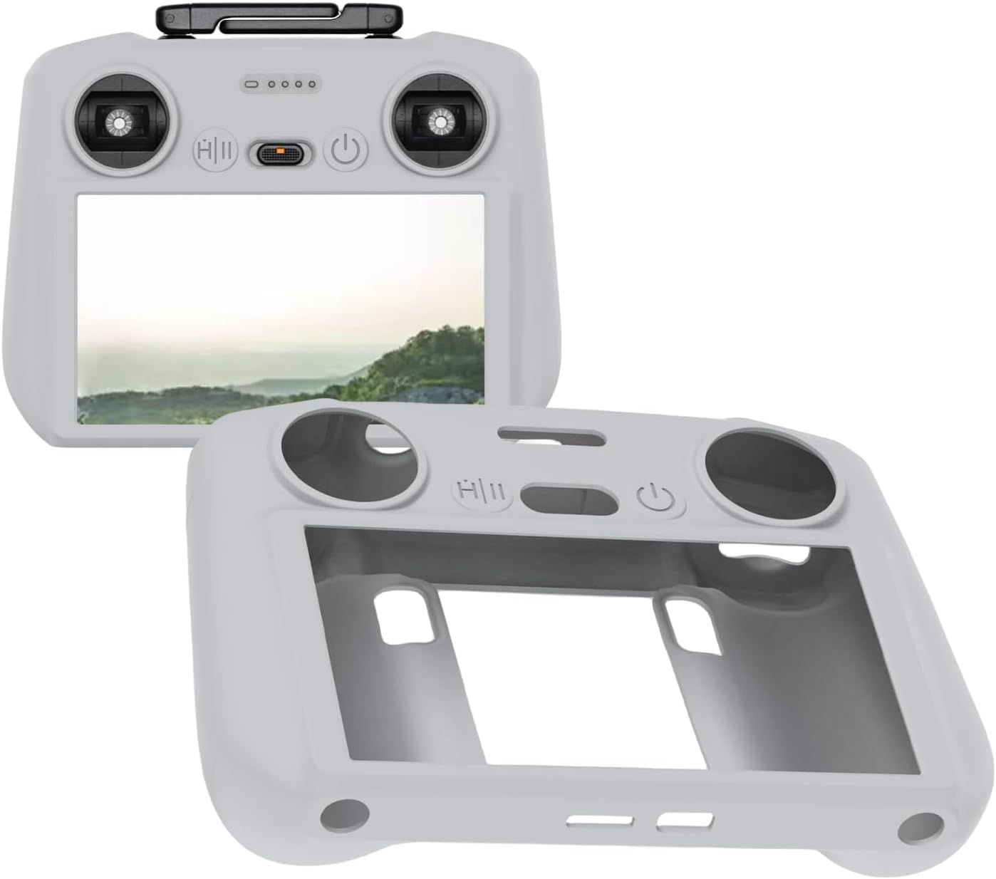 Pretocter Silicone Case Cover Compatible with DJI Air 3 RC 2/DJI Mini 4 Pro Shockproof Cover Skin DJI Air 3 RC 2 Protective Cover Travel Carry Case for DJI Air 3 RC 2/DJI Mini 4 Pro Accessories-Silver