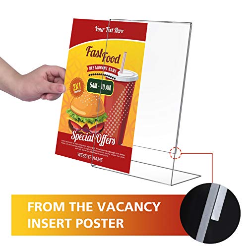 image for T-SIGN Acrylic Sign Holder 8.5 x 11, Slant Back Clear Table Top Plexi 