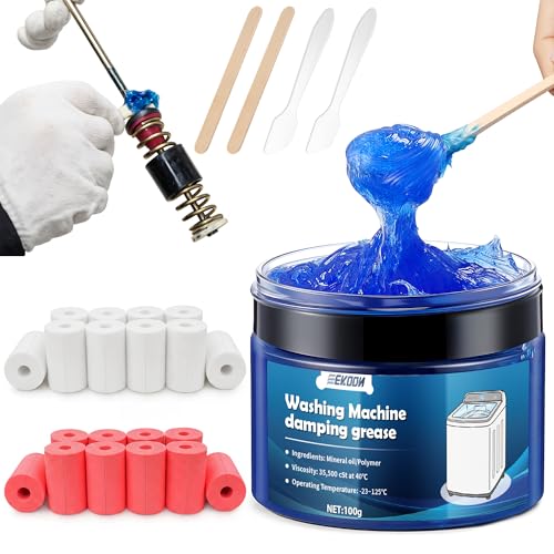 Feekoon 3.5 oz Washing Machine Damping Grease & Foam Insert Repair Kit for Suspension Rods, Vibration & Noise Reduction Compatible with Other Top Load Washers...