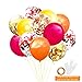 Fall Thanksgiving Party Decorations, Orange Gold Red Triangle Bunting Banner, Fall Leaves Garland and Mix Colored Confetti Balloons, Hanging Banner Garland Decorations for Autumn Party, Fall Birthday