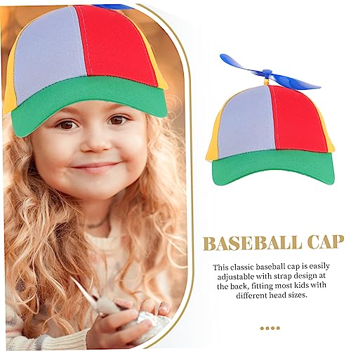 FRCOLOR Summer Cap Bamboo Dragonfly Design Adjustable Boys and Girls Baseball Hat Outdoor Sun Hat Multi3