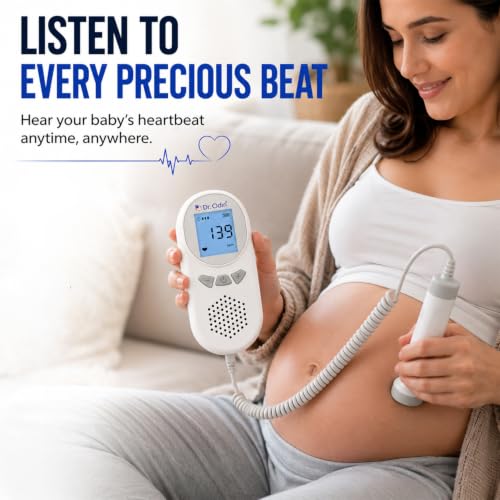 Image of Dr. Odin Fetal Doppler OFD105, Large LCD Display, High Sensitivity 2MHz Probe, Built-in Speaker, Baby Heartbeat Monitor