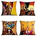 Afrykańskie poduszki ogniowe zestaw 4 dekoracyjnych poszewek na poduszkę 45 x 45 cm salon na zewnątrz sofa żółty pokrowiec samochodowy na kanapę poszewki na poduszki 45 x 45 cm