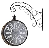 reloj pared estilo rustico Nostalgia y elegante: este reloj de pared es un producto vintage para tu hogar y se monta como reloj en el pasillo y en la entrada. El gran reloj con marco de metal tiene un aspecto muy elegante y de alta calidad.