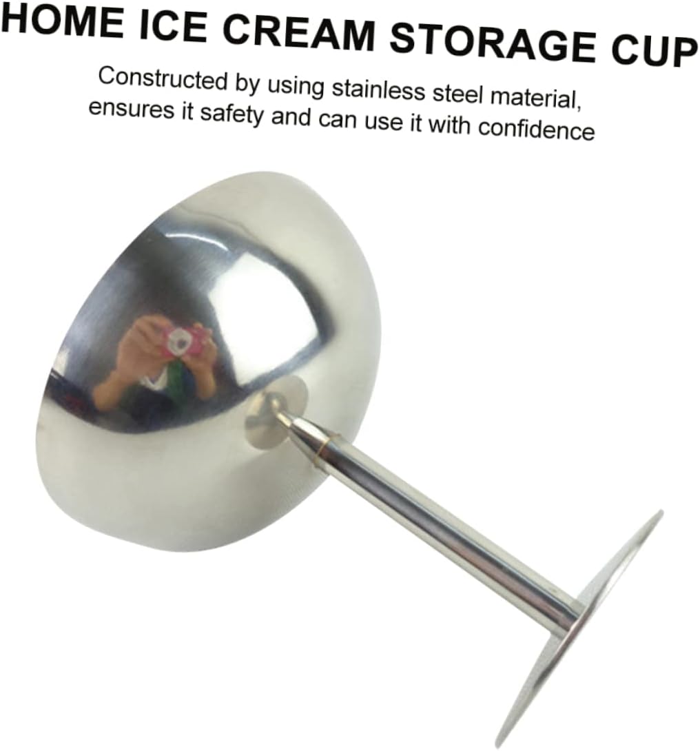 Mobestech 4pcs Stainless Steel Ice Cream Cup Elegant Dessert Serving Bowl for Parties and Restaurants and Stylish Height for Ice Cream Trifles and More