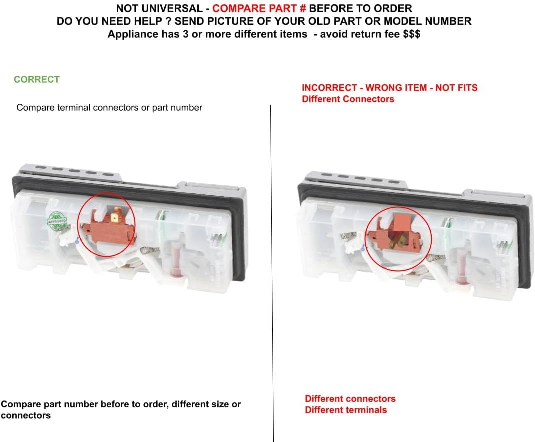 1107329, 265837, 416858 CKD416858X compatible with Bosch Thermador Gaggenau Dishwasher Dispenser fits old number 1107329, 265837, 416858
