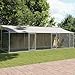vidaXL Hundezwinger, Hundehütte mit Dach Türen, Hundekäfig mit Maschen-Design, Hundehaus Hühnerstall Drahtkäfig, Grau Verzinkter Stahl