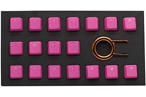 Taihao Rubber Keycaps 18-Piece Set in Neon Pink: Elevate Your Typing Experience