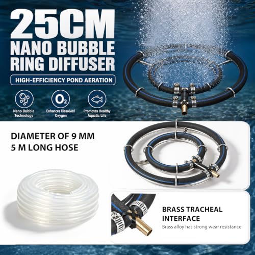 Anillo aireador para estanque en acero inoxidable 304 de alta resistencia con manguera 3