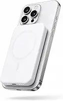 Power Bank Magnético 10.000mAh Premium Com Indução, Carregador Portátil Ultra Rápido, Design Compacto E Elegante, Compatível Com MagSafe E Capinha Magnética (Qi) - Branco