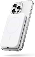 Power Bank Magnético 10.000mAh Premium Com Indução, Carregador Portátil Ultra Rápido, Design Compacto E Elegante, Compatível Com MagSafe E Capinha Magnética (Qi) - Branco