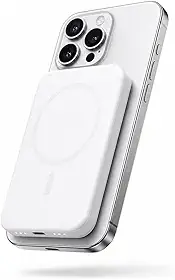 Power Bank Magnético 10.000mAh Premium Com Indução, Carregador Portátil Ultra Rápido, Design Compacto E Elegante, Compatível Com MagSafe E Capinha Magnética (Qi) - Branco