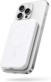 Power Bank Magnético 10.000mAh Premium Com Indução, Carregador Portátil Ultra Rápido, Design Compacto E Elegante, Compatível Com MagSafe E Capinha Magnética (Qi) - Branco