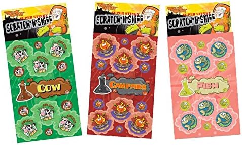Just For LaughsDr. Stinky's Scratch N Sniff Stickers 3-Pack- Fish, Cow, Campfire 81 Stickers