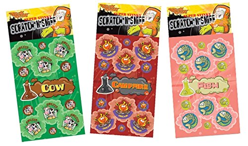 Just For LaughsDr. Stinky's Scratch N Sniff Stickers 3-Pack- Fish, Cow, Campfire 81 Stickers