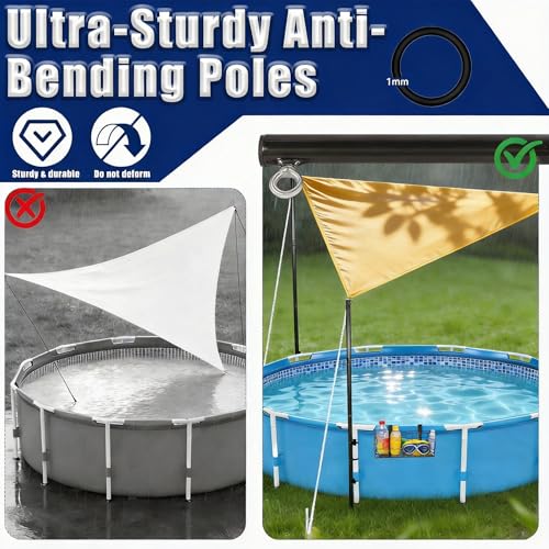 Toldo para piscina con canasta metálica y protección UV miniatura 5