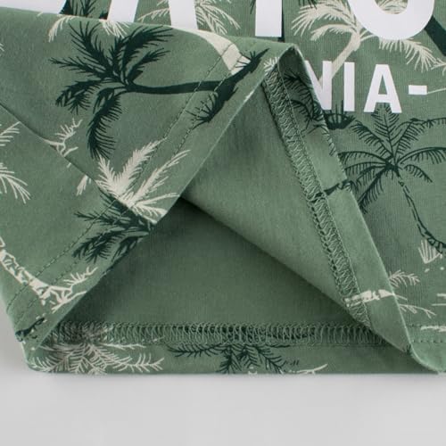 Image of Frogwill Toddler Boys Summer Clothes Hawaiian Jungle Animal Cotton T-Shirt and Poplin Short Outfit Set