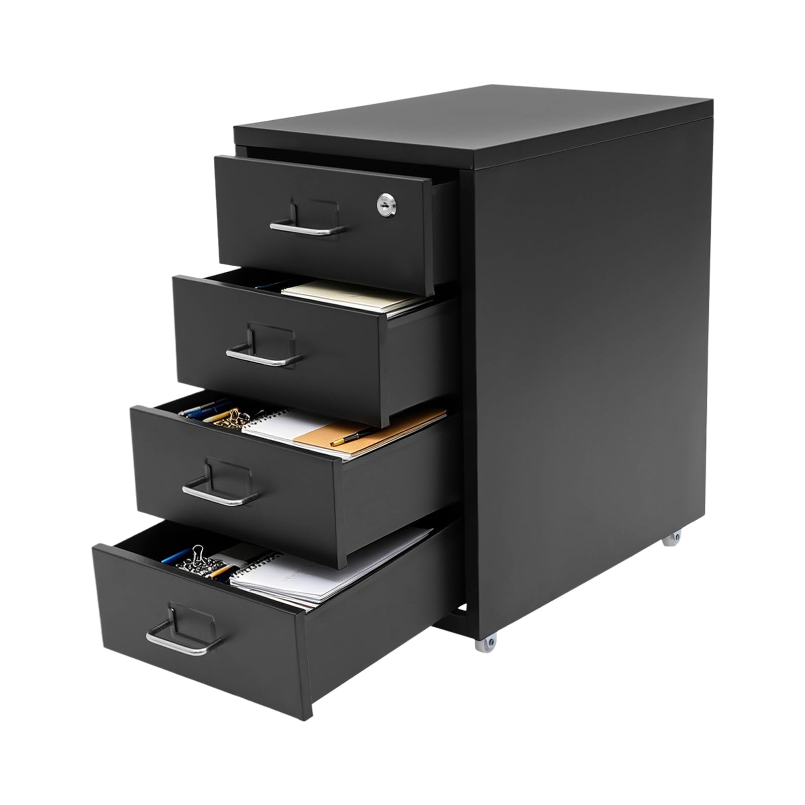 4 Drawer File Cabinet with Lock Steel Mobile Filing Cabinet for Office Home