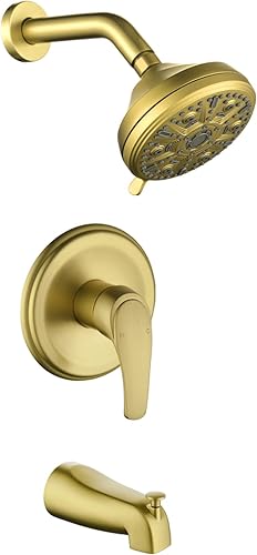 Miniatura 15 de Juego completo de grifo para bañera y ducha, cabezal de ducha doble y juego combinado de mano 2 en 1, sistema de ducha con boquilla de bañera y kit