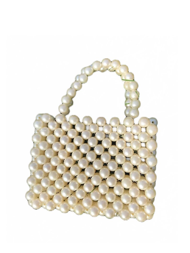 PR HAND WORKS Womans White Pearl Beaded Cross body Purse Sling Shoulder Bags for Women and Girls Clutch Evening Bead Bag (B0CCL9GMQ4) Amazon Price History, Amazon Price Tracker