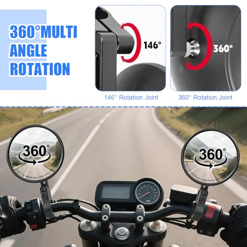 Rétroviseur Moto d'Extrémité de Guidon Rond Moto Quad Ebike - 4