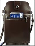 iPhone Case, Dteck(TM) Universal Multifunctional PU Leather Mini Phone Bag Pouch/Purse with Shoulder Strap & Metal Button for iPhone Samsung Galaxy HTC and Other Phone Types Under 5.5 inches (1 Brown)