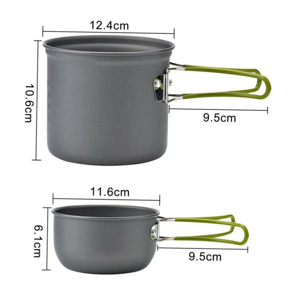 BESPORTBLE 1 Set Portable Camping Cookware Set for People Non Stick Pan Teapot Lightweight Cooking Tools for Outdoor Picnic Hiking Backpacking Grey