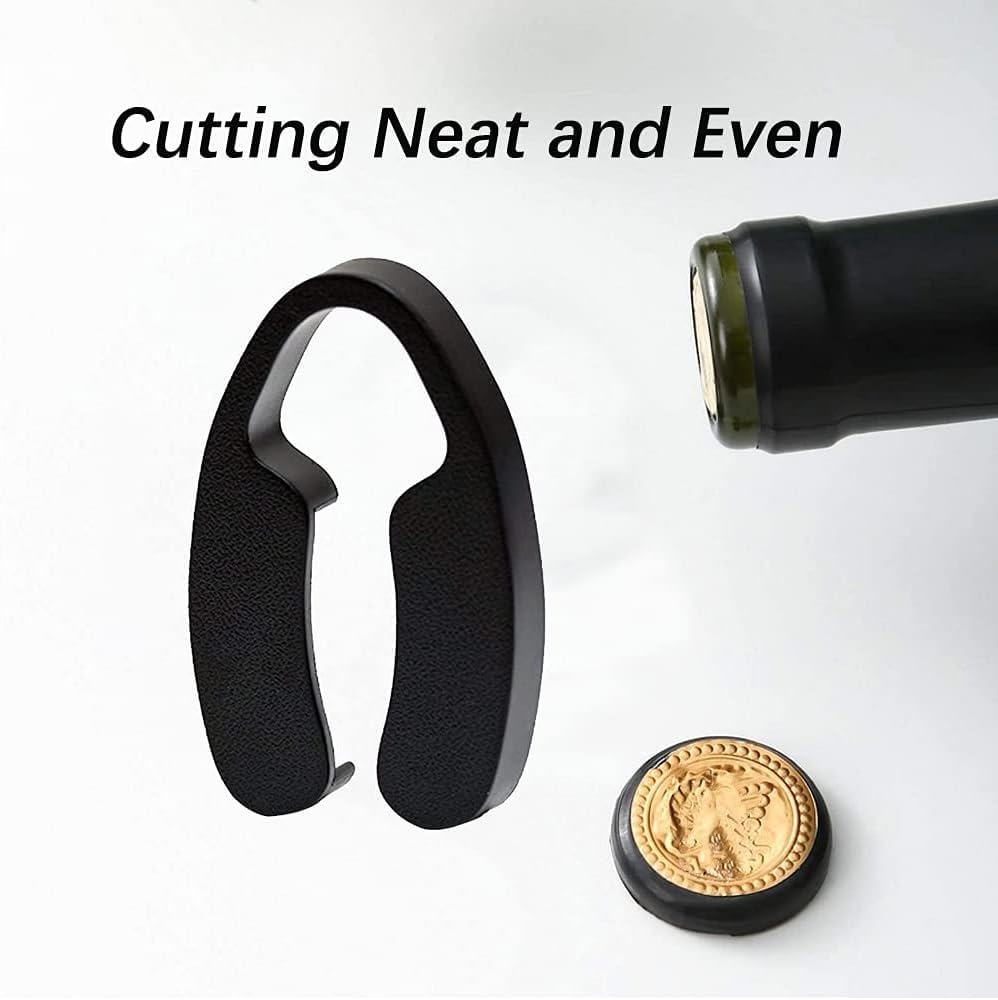 Cortadores Magnéticos de Láminas de Vino, Cuchillas de Acero Inoxidable Removedor de Láminas para Botellas de Vino Cortador de Láminas de Vino de Doble Hoja Accesorios para Abrir Botellas(negro)