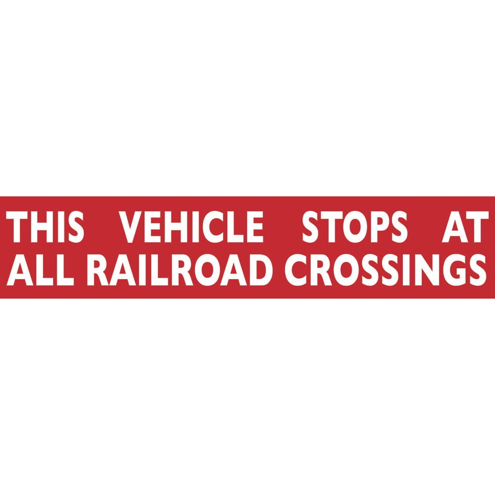 DYNAMIC DECALS PRR2 THIS VEHICLE STOPS AT ALL RAILROAD CROSSINGS